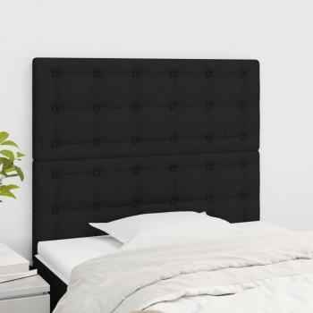 Cabeceros de tela negro 2 unidades 100x5x78/88 cm