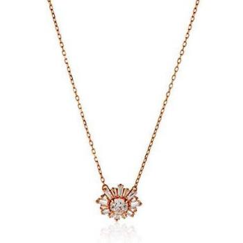Swarovski Sunshine pendant, Sun, White, Rose gold-tone plated