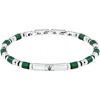 Pulsera para Hombre Maserati en Acero con Piedras, Largo 21,5 cm, Colección ICONIC - JM334AVD48