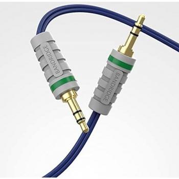Cable de Audio Estéreo 3,5mm Macho a 3,5mm Macho de 2 Metros en Negro y Verde