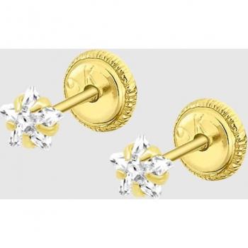 Pendientes de niña Time Road HIN00160/4 Basics de oro 9K con motivo estrella.