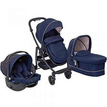 Graco 7CL700ECLEU - Evo Trio Cochecito con Saco y Protector de Lluvia, Eclipse, unisex