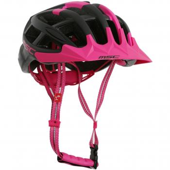 MSC Bikes HX100SMBKPK Casco de MTB, Negro/Rosa, S/M