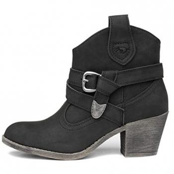 Rocket Dog Women's Black Faux Leather Cowboy Ankle Boots - Size UK 4