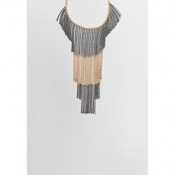 Cascading Chain Necklace in Grey - One Size