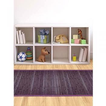 Estores Basic Natural Alfombra, Bambú, Berenjena, 90x60x0.5 cm