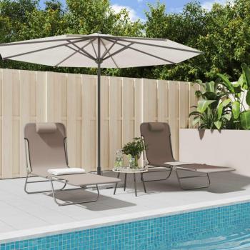 Tumbonas plegables 2 uds acero y textilene Azul, Negro, Rojo Sillas de Exterior Ideal para jardín, playa, piscina, terraza Tumbona Piscina Tumbonas Playa Tumbonas Jardín Exterior