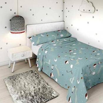 HACIENDO EL INDIO S2801043 Juego de Sábanas Jurasic Green, Cama de 90, Multicolor, 160 x 270 cm