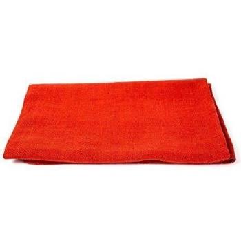 LinenMe Toalla de baño Lara de Lino Grueso. Color Naranja 65 x 130 cm.