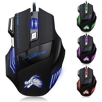Gaming Ratón, iFoxtEK® Nighthawk F14 LED 7d Optical 2400DPI 2.4 G Wireless Gaming Mouse for PRO Gamer, 2400DPI