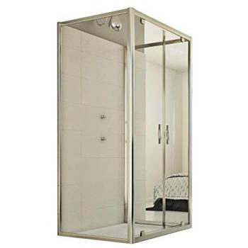 Mampara de Ducha Rectangular 3 Lados Abatible Vidrio Transparente 75x80x75 cm H198 Modelo Cristal Trio 2