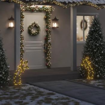 Estrella Fugaz de Luces Navidad con Estacas 80 LED Adorno Navideño 62 cm Color Negro, Verde y más