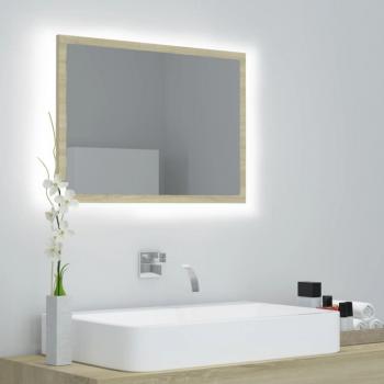 Espejo de baño LED Sonoma 60x8,5x37 cm en tablero de partículas