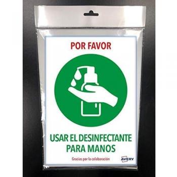 Avery España, Señales Emergencia, Advertencia USAR EL DESINFECTANTE, 2Hojas A4