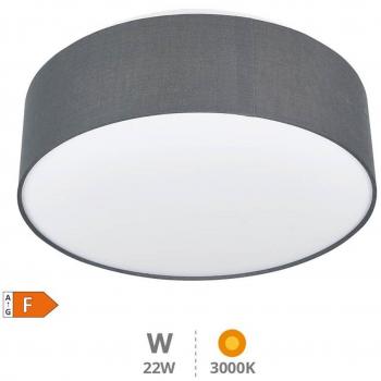 Plafón techo LED de tela Kasker 22W 3000K a 6500K regulable Gris