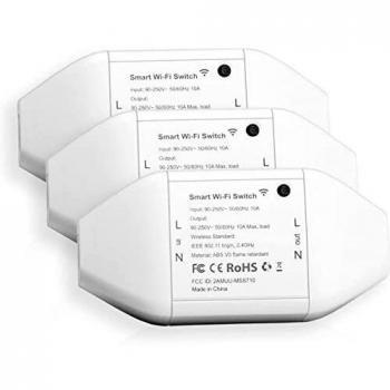 Interruptor Universal Inteligente con Wi-Fi con Control Remoto Meross App. Compatible con Alexa, Google Assistant y SmartThings. Modelo MSS710, Paquete de 3