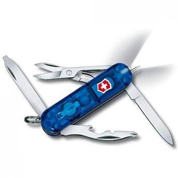Navaja Suiza Victorinox Midnite Manager con destornillador Phillips y LED, 10 funciones, 31 gr, azul transparente