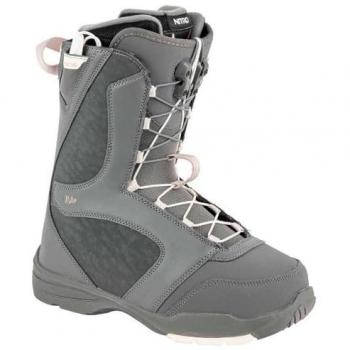 Nitro Flora TLS Botas de Snowboard para Mujer - Cómodas y Calientes - Flexión Suave - All Mountain Freestyle, Sistema de Ajuste Rápido, Color Charcoal, Talla MP 25.0 / EU