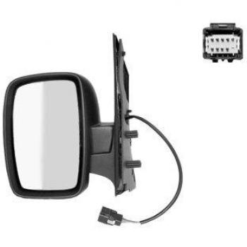 Espejo retrovisor VAN WEZEL 1612828 con diseño específico para vehículos, ajuste manual, cristal convexo para mayor visibilidad, acabado en negro y fácil instalación