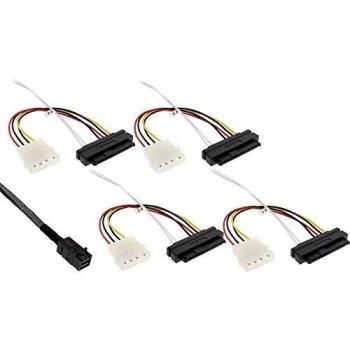 InLine 27632B - Cable mini SAS HD SFF-8643 a 4 SFF-8482