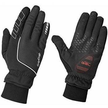GripGrab Windster Windproof Winter Thermal Fullfinger Cycling Gloves-Lined Padded Touchscreen-Compatible-Black, Yellow HiViz Guantes Ciclismo Invierno, Unisex-Adult, Negro, XXL