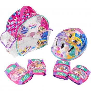 Shimmer And Shine Set con Mochila, Casco y Protecciones