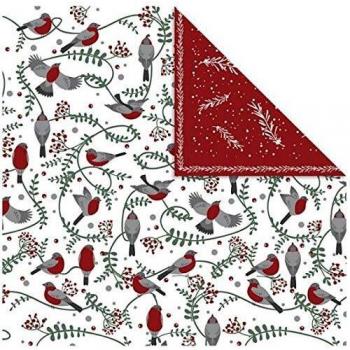Papel de Diseño Doble Cara con Aves y Ramas, 30,5x30,5 cm, 180 gr, 5 Hojas