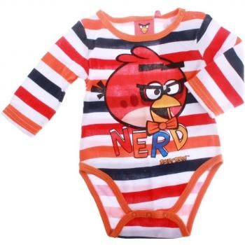 Body bebé manga larga Angry Birds rayas naranja/rojo 23 meses