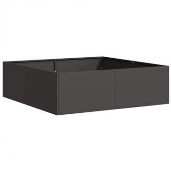 vidaXL Black Steel Planter Box 100x100x30 cm