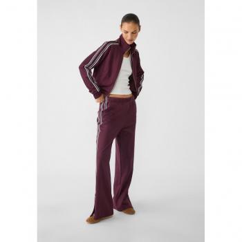 Burgundy Side Zip Joggers XS