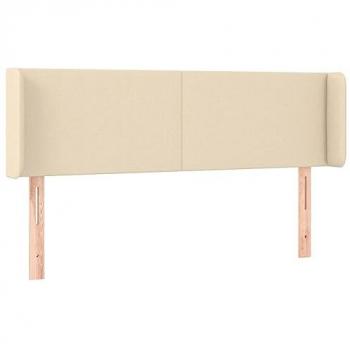 Cabecero de oreja tapizado en tejido color crema 147x16x78/88 cm
