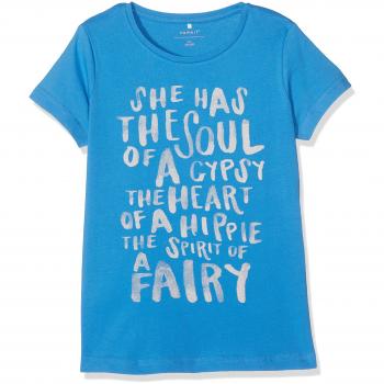 NAME IT Nitkira Ss Top Nmt, Camiseta para Niñas, Azul