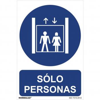 Cartel Obligatorio Solo Personas PVC 0.7mm 30x40cm Normaluz RD30042