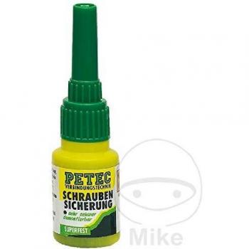 Pegamento Superfuerte para Tornillos y Cojinetes PETEC 93010 - 10g, Adhesivo para Fijación y Sellado, Ideal para Roscas hasta M20