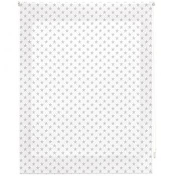 Estor Enrollable Infantil Premium con Diseño de Estrellas Grises - 130x180 cm - Fácil Instalación y Montaje