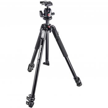 Manfrotto 190X - Kit trípode y rótula de bola, 3 secciones, aluminio
