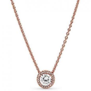 Pandora Rose Gold Classic Elegance Necklace with Cubic Zirconia - 45cm