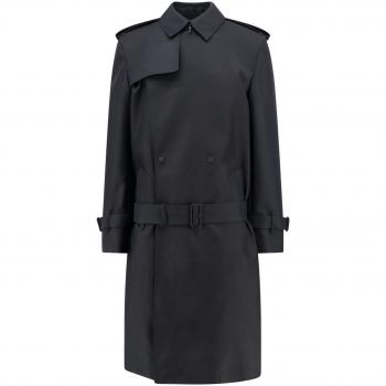 Burberry Men's Silk Trench Coat in Black | Size M | 8087101155829 Color A1189