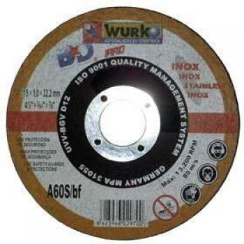 Wurko - Disco Abrasivo 115 x 1 x 22 mm Corte Acero Inoxidable