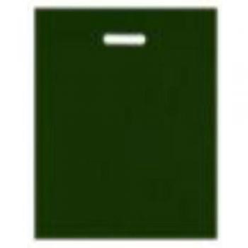 25 fuerte Harrods color verde plástico Polietileno troquelado mango bolsas - tamaño grande 15 x 18 x 3 parche Varigauge compras regalo Boutique fiesta Fancy