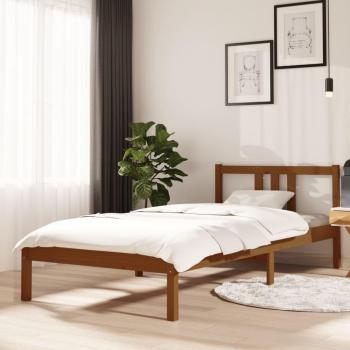 Estructura de cama madera maciza marrón miel 90x200 cm