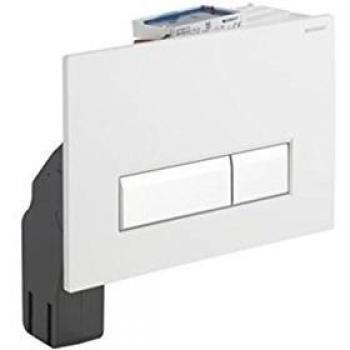 Geberit - Pulsador Geberit Sigma40, Para Doble Descarga, Con Extracción De Olores Integrada: Vidrio Blanco