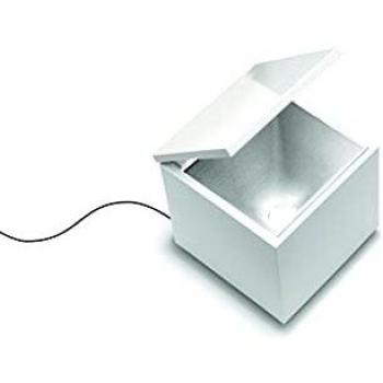 Lámpara de mesa LED Cuboluce en negro y amarillo