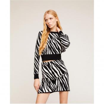 Jersey de mujer con estampado de cebra y diseño cut-out