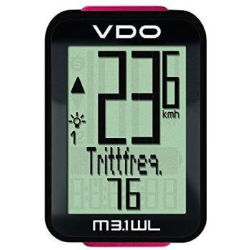 VDO Dayton M3.1 WL Wireless Bicycle Computer Negro, Rojo - Ordenador para Bicicletas