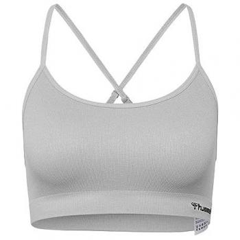 Hummel Juno Women's Seamless Sports Bra, Black/Light Grey, Size L
