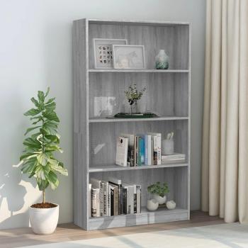 Estantería de 4 niveles Sonoma gris 80x24x142 cm madera multicapa