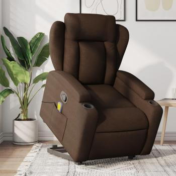 Silla de masaje reclinable de pie de tela marrón Vidaxl Marrón
