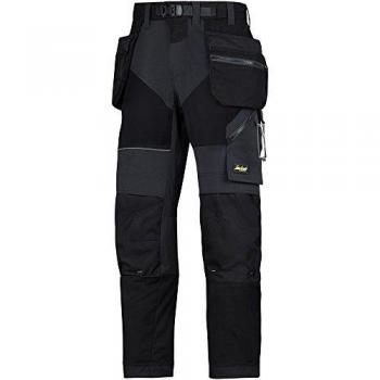 Pantalones de trabajo Snickers 6902 FlexiWork, cómodos y ligeros, con bolsillos holster, ajuste regular, color negro