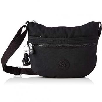Bandolera de mujer Kipling Arto S negra de nylon con cremallera y diseño unisex